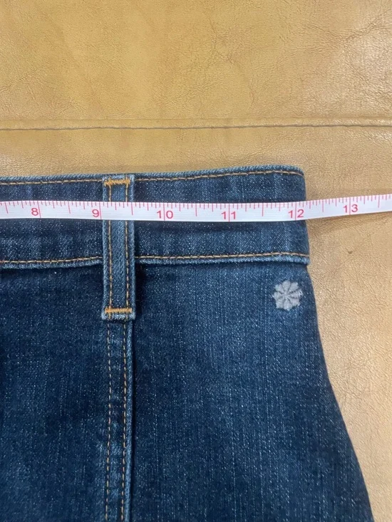 Ag Adriano Goldschmied Dark Indigo Button-Front Skater Denim Skirt - Picture 6 of 8